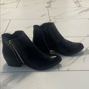 Esprit Black Ankle Boots with Silver Accents